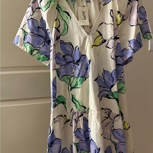 a new day Floral Dress - White, Purple, Green